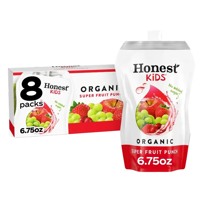 Honest Kids Super Fruit Punch Organic Juice Drinks, 8pk/6.75 fl oz Pouches