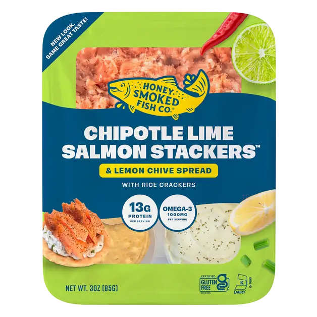Chipotle & Lime Honey Smoked Salmon Stackers