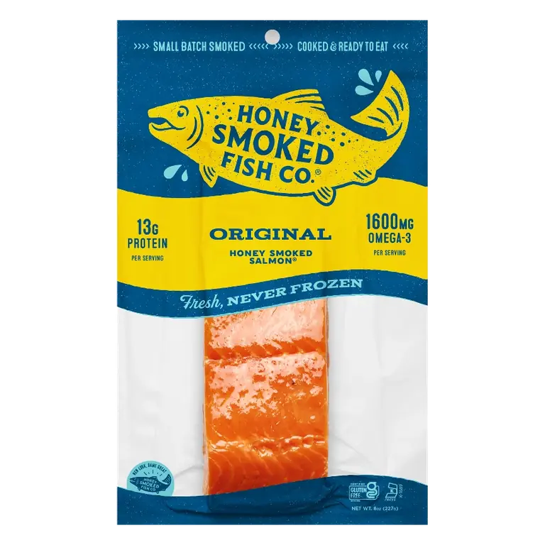 Honey Smoked Fish Co. Original Honey Smoked Salmon, 8oz: Farm Raised