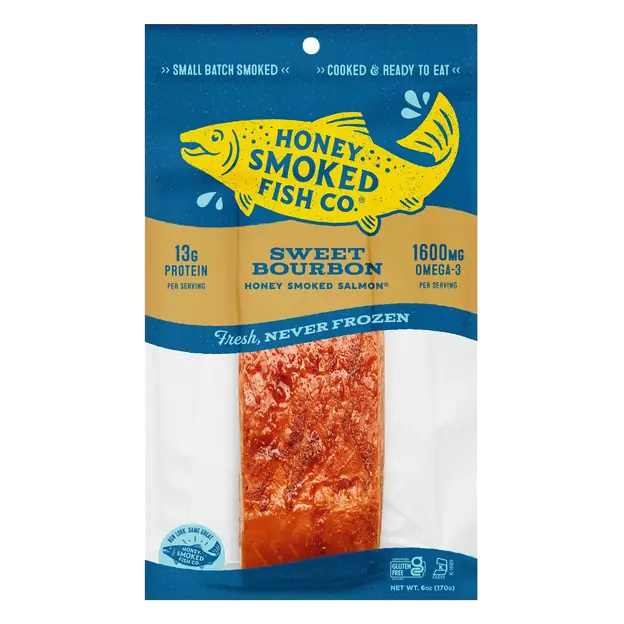 Sweet Bourbon Honey Smoked Salmon Refrigerated