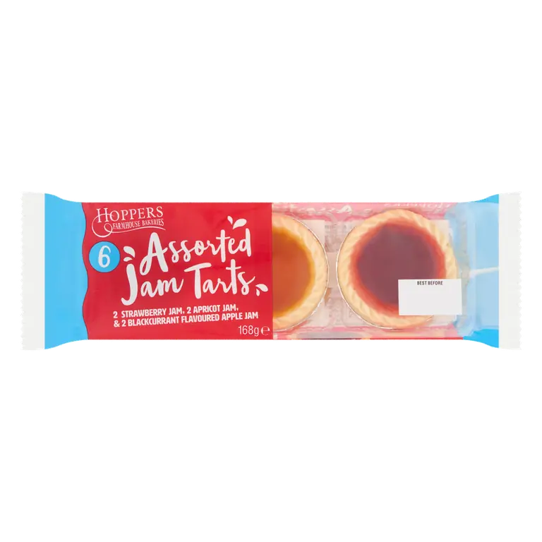 Hoppers Farmhouse Bakeries 6 Assorted Jam Tarts 168g