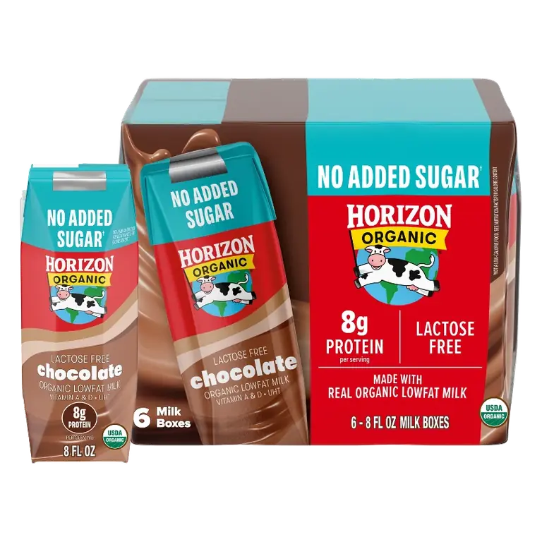 Horizon Organic Lactose Free, No Added Sugar - Chocolate - 6pk/8 fl oz Boxes