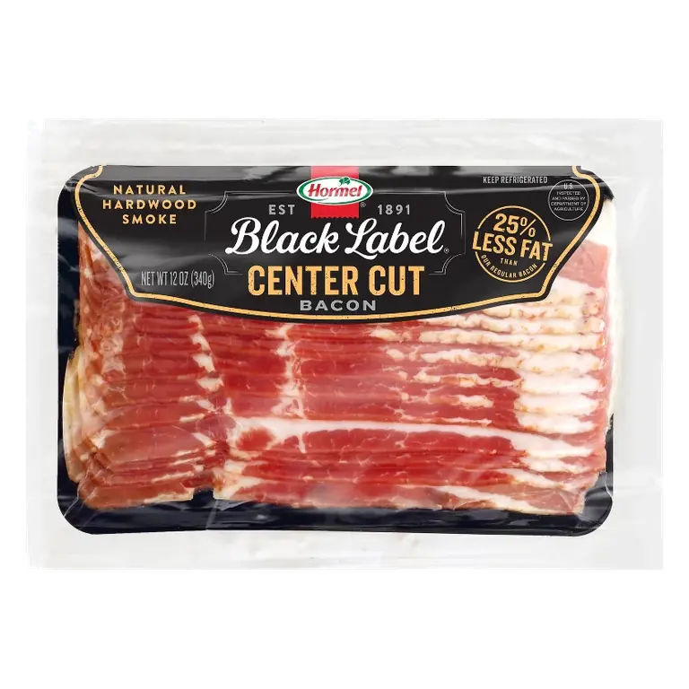 Hormel Black Label Center Cut Smoked Bacon, 12oz: Pork, Plain, Smoke