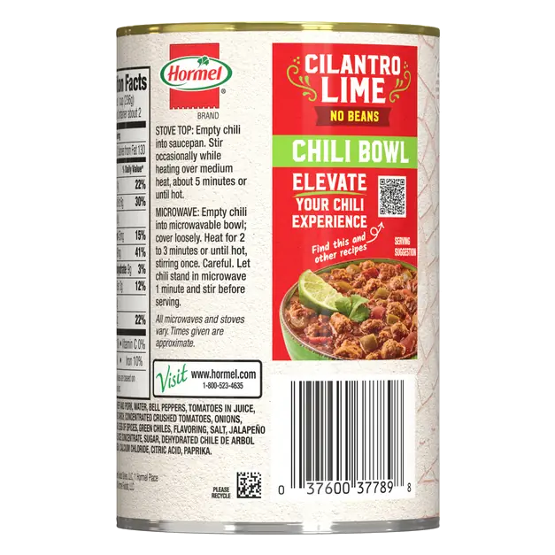 HORMEL Cilantro Lime Chili No Beans 15oz, 15 OZ