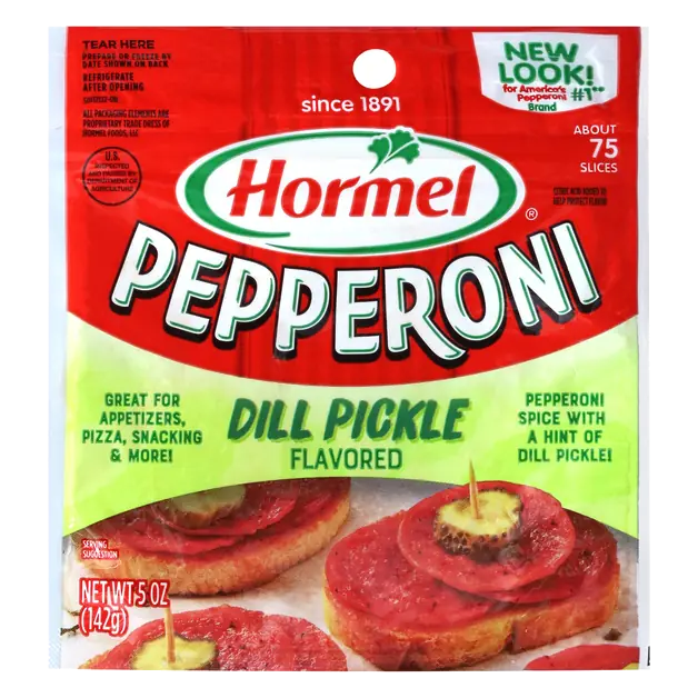 Dill Pickle Flavored Pepperoni Slices