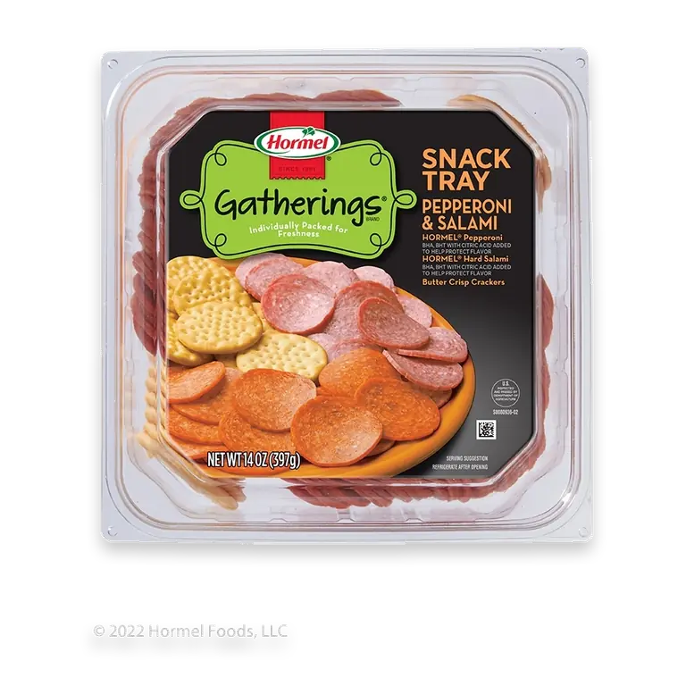 Gatherings Pepperoni and Salami with Crackers Deli Snack Tray
