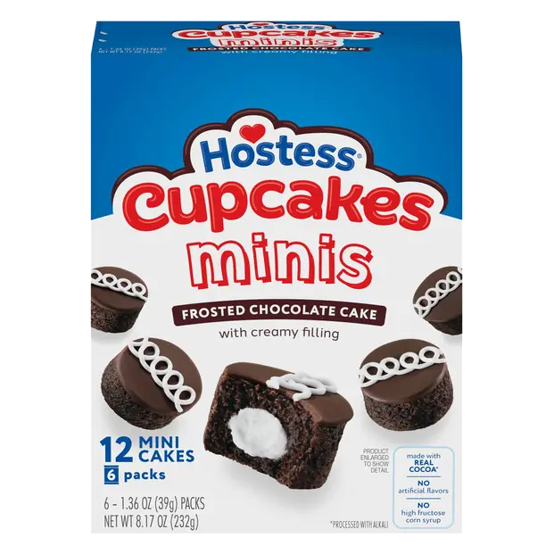 Cupcake Minis Frosted Chocolate Snack Cakes - 6 ct