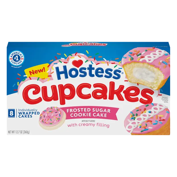 Cupcakes Frosted Sugar Cookie Snack Cakes - 8 ct