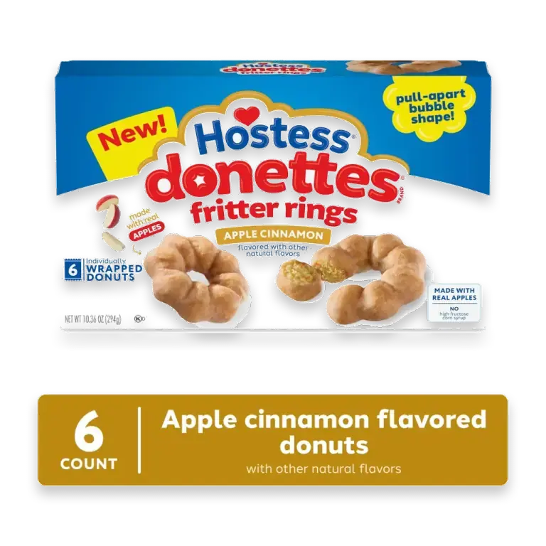 Donettes Fritter Rings Apple Cinnamon Flavored Donuts