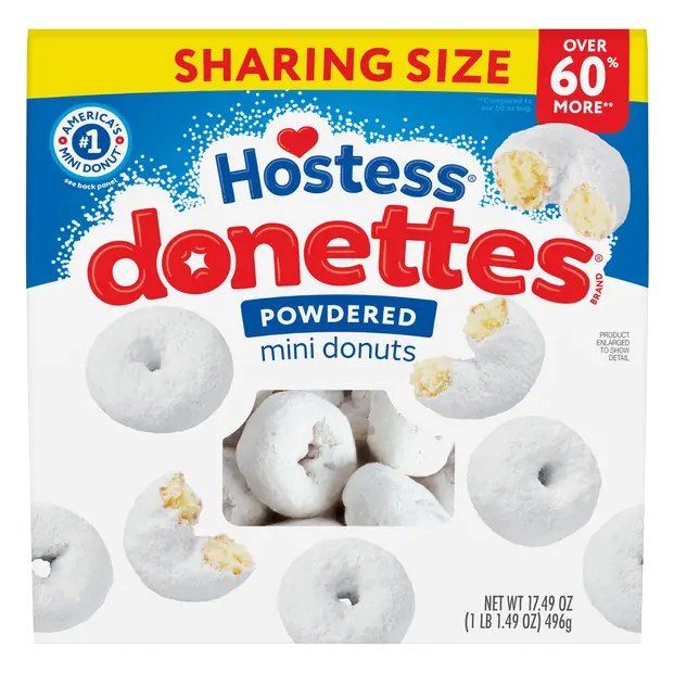 Donettes Mini Powdered Donuts Sharing Size