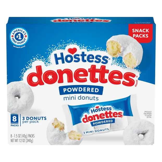 Donettes On the Go! Mini Powdered Donuts - 8 ct