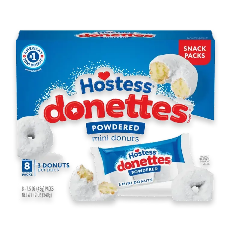 Donettes, Powdered Mini Donuts, Box of 8 On the Go Packs