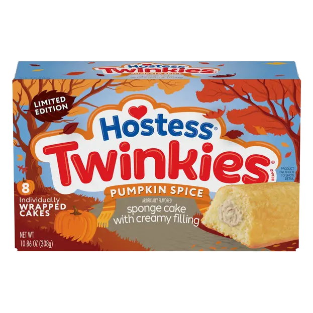 Limited Edition Pumpkin Spice Flavored Twinkies Snack Cakes - 8 ct