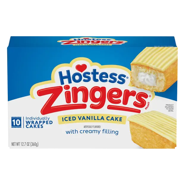 Zingers Iced Vanilla Snack Cakes - 10 ct