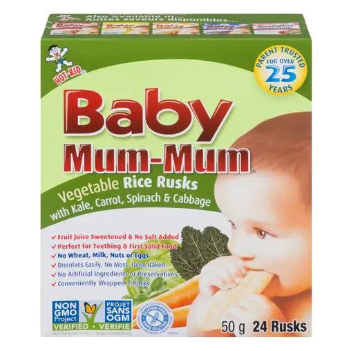 Baby Mum Mum Gluten-Free Vegetable Rice Rusks No Salt Added 50 g