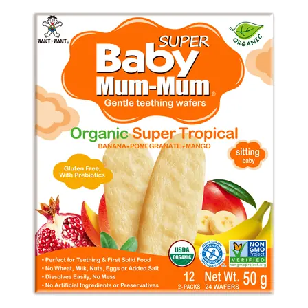 Mum-Mum Organic Gentle Teething Wafers Super Tropical 50 g