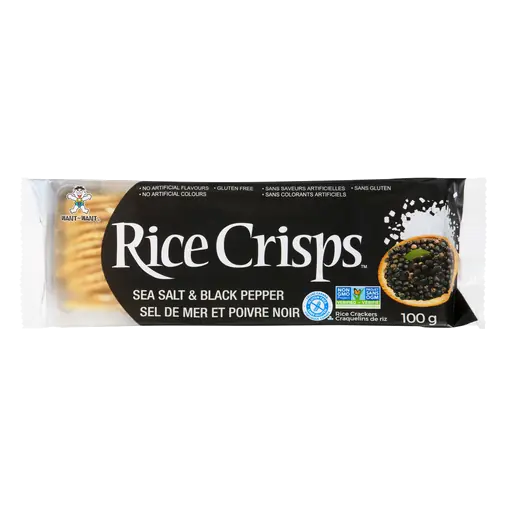 Rice Crisps Rice Crackers Sea Salt & Black Pepper 100 g