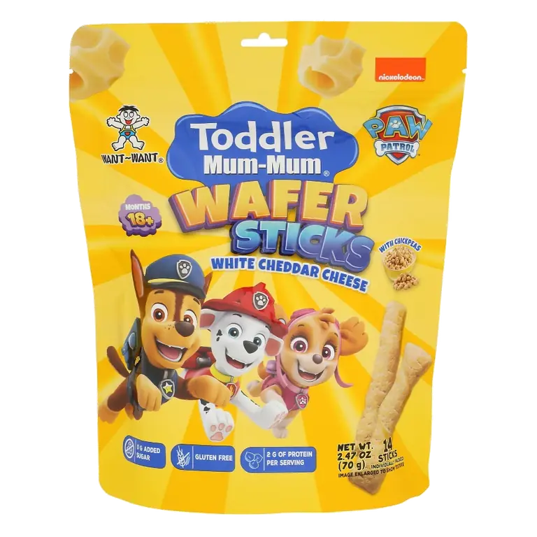Hot Kid - Mum-mum - Wafer Sticks - White Cheddar Cheese - Case of 6 - 2.47 oz