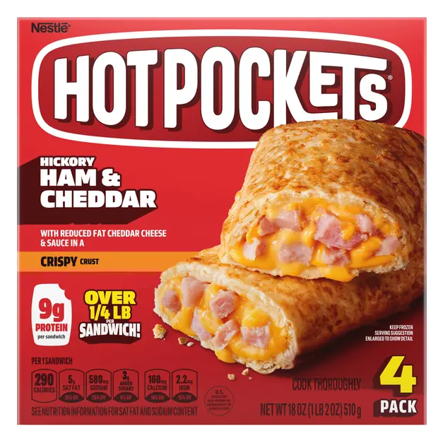 Crispy Crust Hickory Ham & Cheddar Sandwiches - 4 ct Frozen