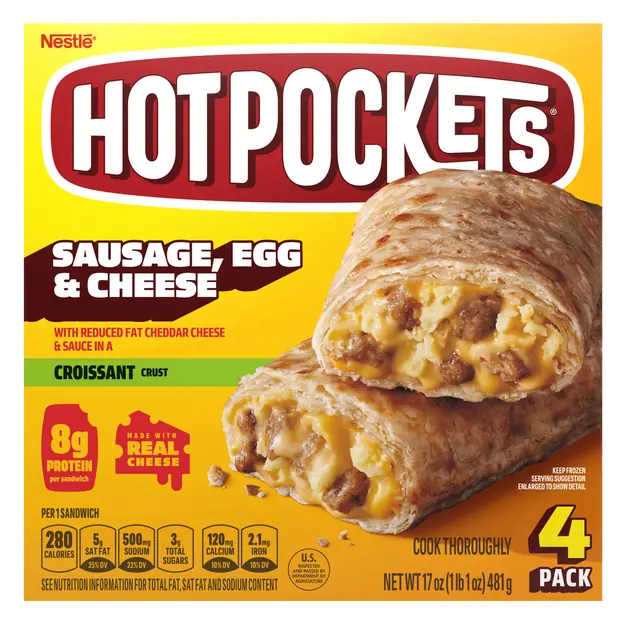 Croissant Crust Sausage Egg & Cheese Sandwiches - 4 ct Frozen