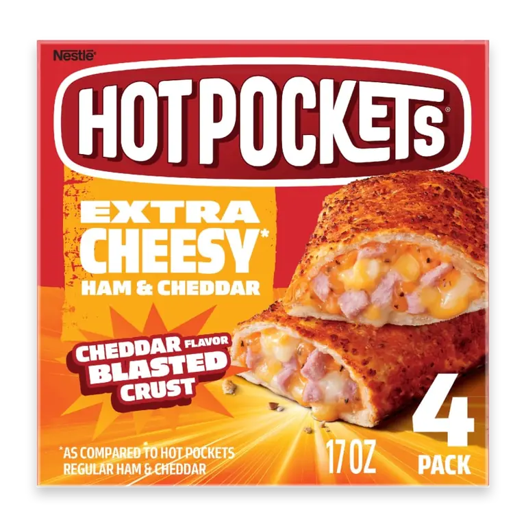 Extra Cheese Ham and Cheddar Air Fryer Snacks Frozen Sandwiches 4PK