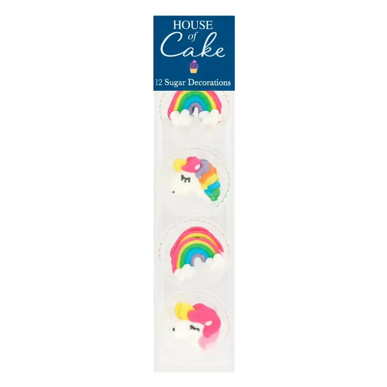 Unicorn & Rainbow Cake Decorations x12