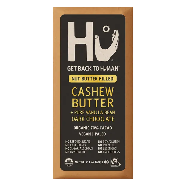 Organic Cashew Butter + Vanilla Bean Dark Chocolate 70% Cacao Candy Bar