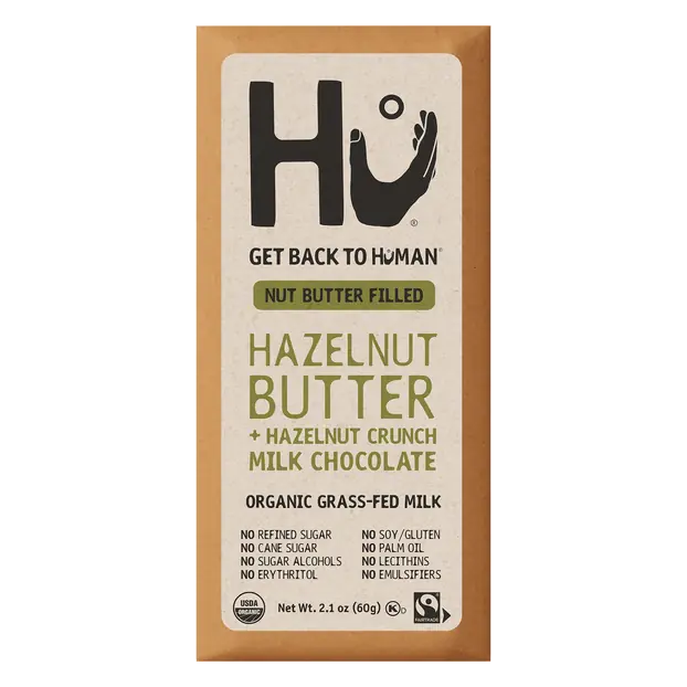 Organic Hazelnut Butter + Hazelnut Crunch Milk Chocolate Candy Bar