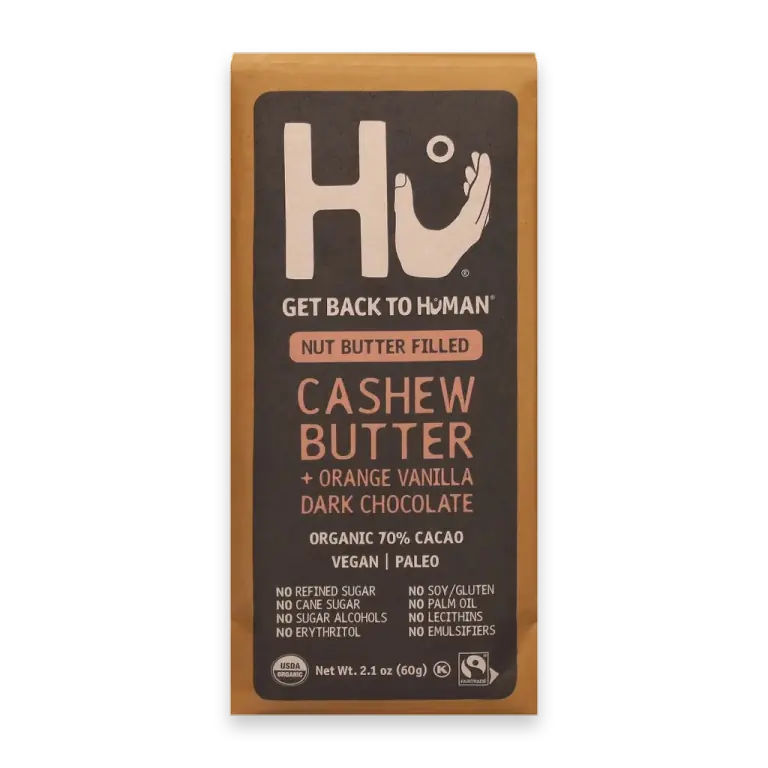 Hu Kitchen Orange Vanilla Cashew Butter Dark Chocolate Bar