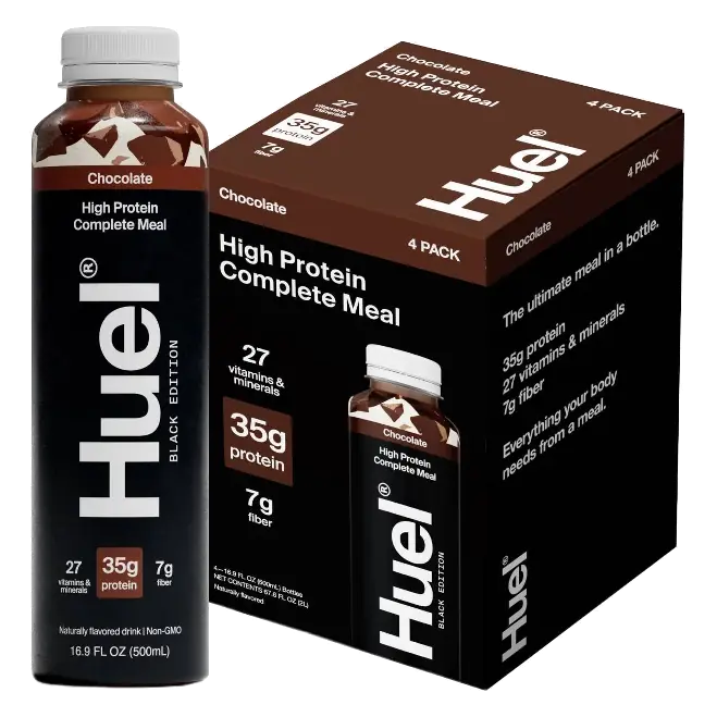 Huel Black Edition Chocolate Ready-to-Drink 35g Protein Meal Replacement, 4pk