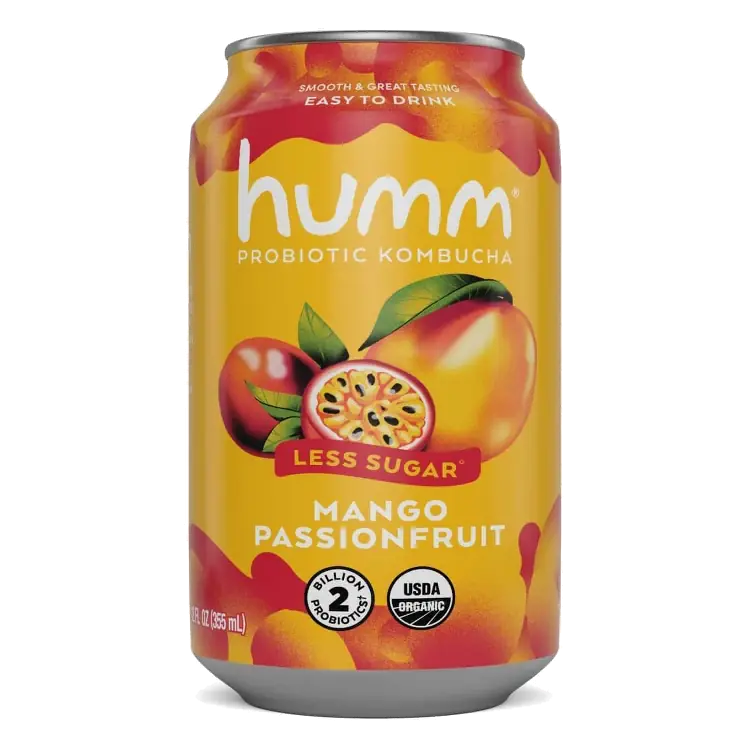 Humm Mango Passionfruit Probiotic Kombucha, 12 fl oz