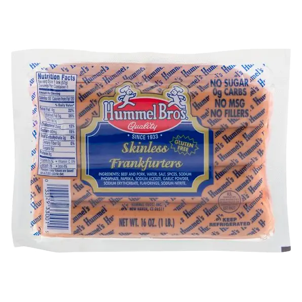 Skinless Beef & Pork Frankfurters - 8 ct