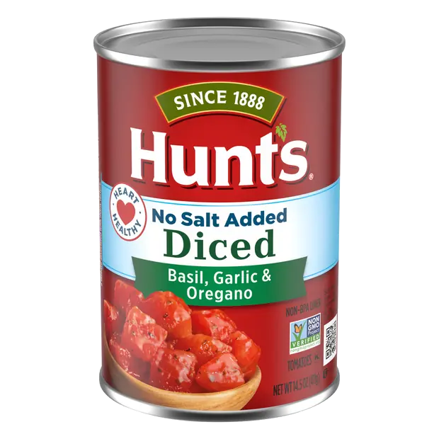 100% Natural No Salt Added Diced Tomatoes w/Basil Garlic & Oregano