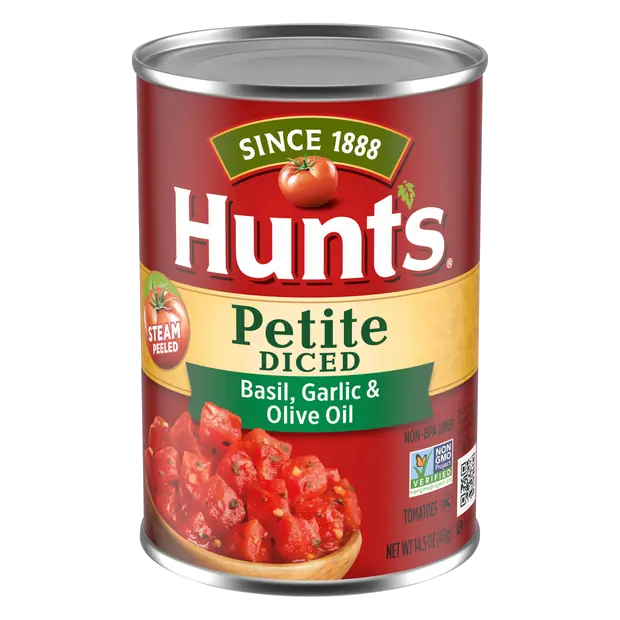 100% Natural Petite Diced Tomatoes with Basil Garlic & Olive Oil