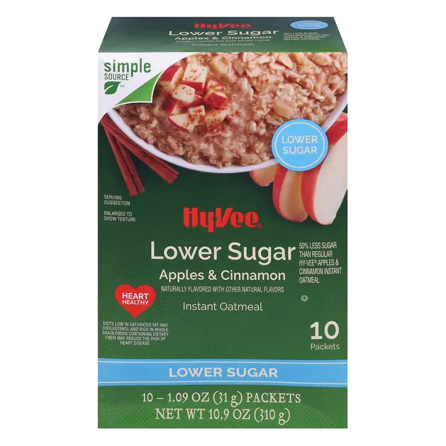 Apples & Cinnamon Flavored Lower Sugar Instant Oatmeal