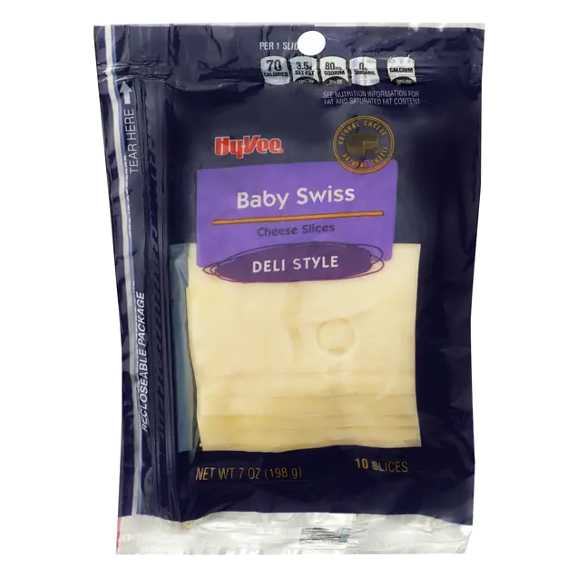 Baby Swiss Deli Style Cheese Slices