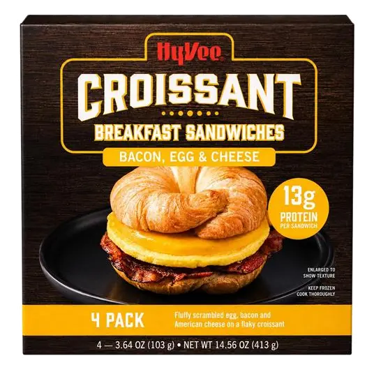 Hy-Vee Bacon, Egg, & Cheese Croissant Breakfast Sandwiches