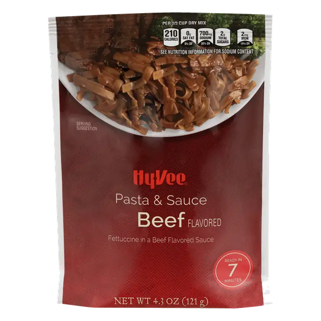 Beef Fettuccine Pasta in a Beef Flavored Sauce