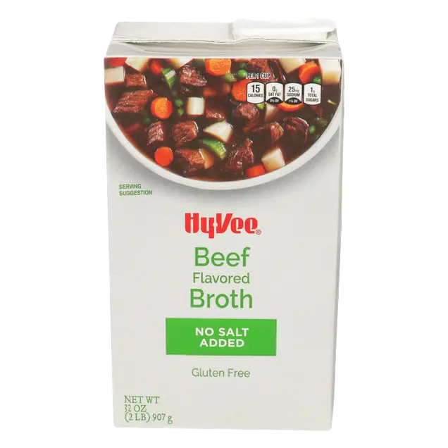 Beef Flavored No Salt Added Broth