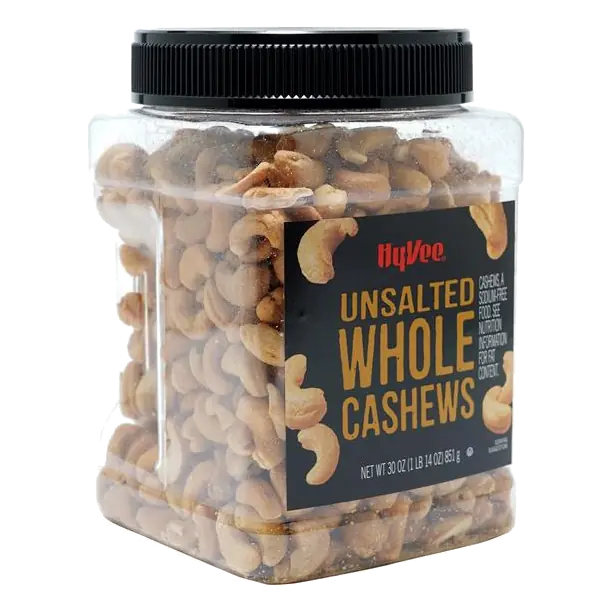 Hy-Vee Cashew Whole Nuts, Unsalted