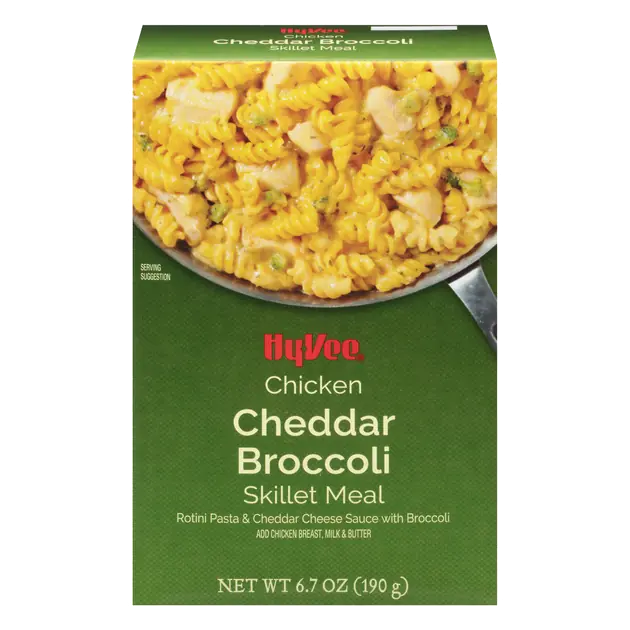 Chicken Cheddar Broccoli Rotini Pasta & Cheddar Cheese Sauce with Broccoli Skillet Meal