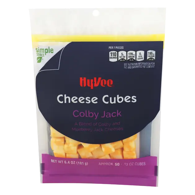 Colby Jack a Blend of Colby and Monterey Jack Cheese Cubes