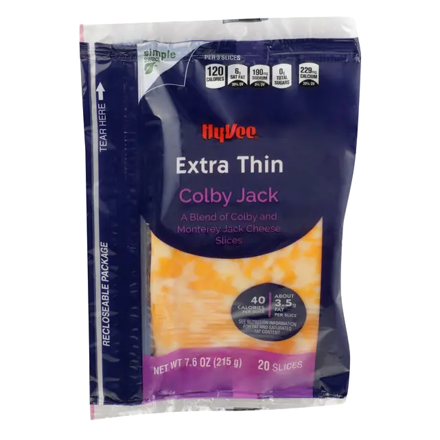 Colby Jack a Blend of Colby and Monterey Jack Extra Thin Cheese Slices