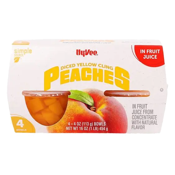 Diced Yellow Cling Peaches in 100% Juice
