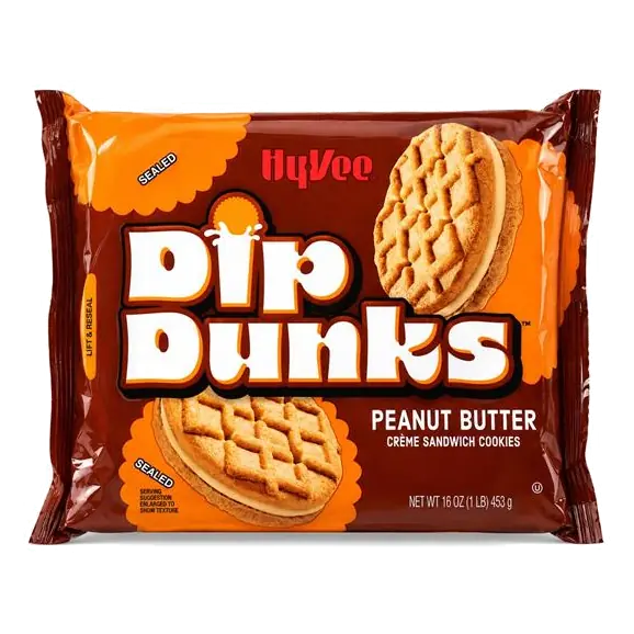 Hy-Vee Dip Dunks Peanut Butter Creme Sandwich Cookies