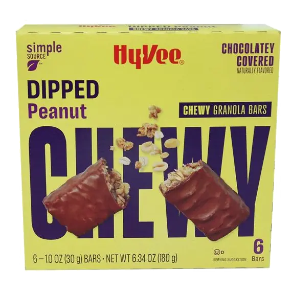 Dipped Peanut Butter Chewy Granola Bars