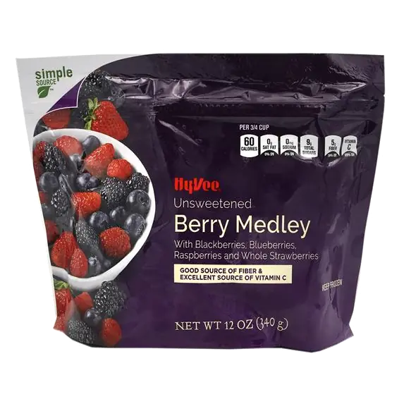 Freshly Frozen Unsweetened Berry Medley Strawberries