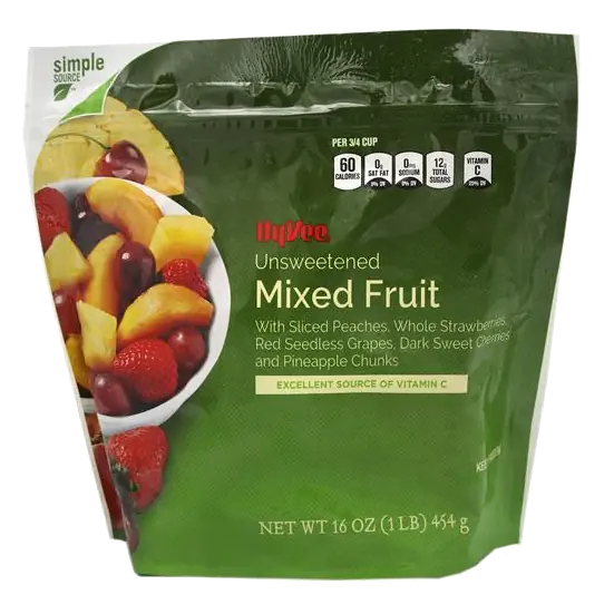 Freshly Frozen Unsweetened Mixed Fruit Peaches