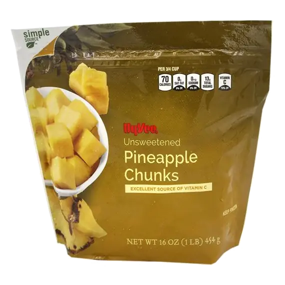 Freshly Frozen Unsweetened Pineapple Chunks