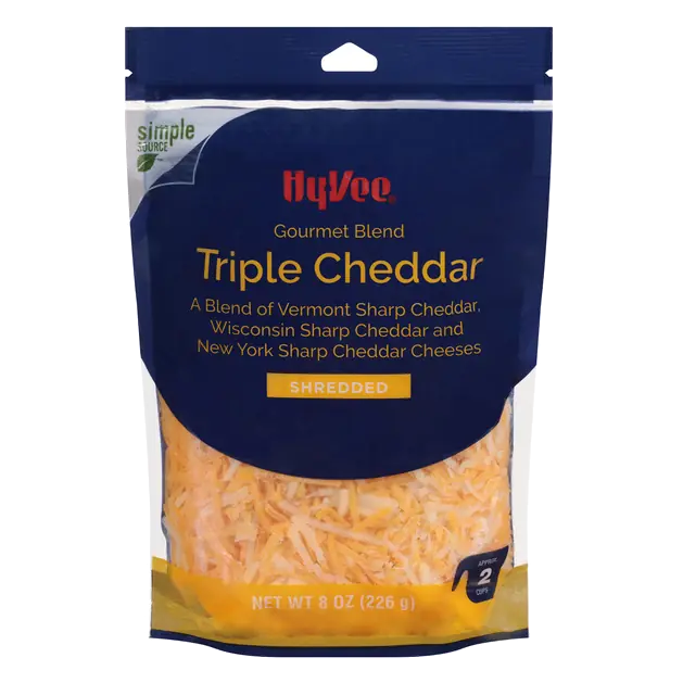 Gourmet Blend Triple Cheddar a Blend of Vermont Sharp Cheddar